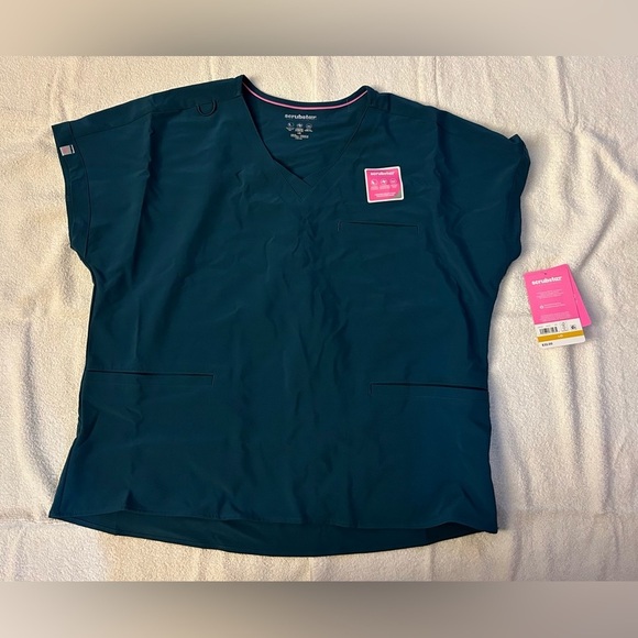 Teal scrubstar scrub top large NWT - Picture 2 of 4